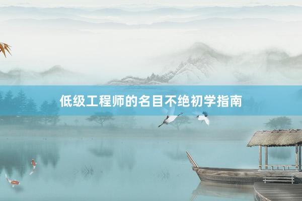 低级工程师的名目不绝初学指南